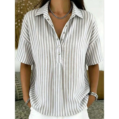Nyra | Vertical Stripe Relaxed Blouse