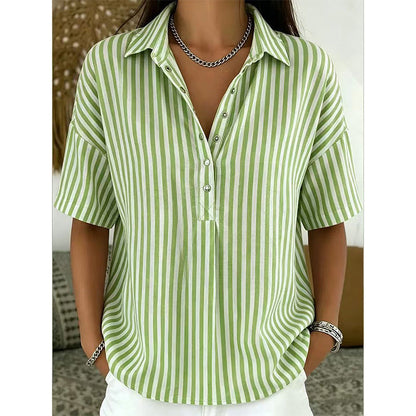 Nyra | Vertical Stripe Relaxed Blouse
