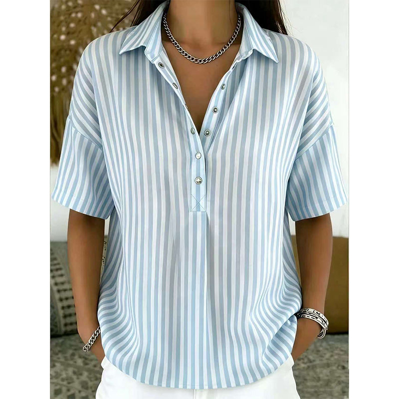 Nyra | Vertical Stripe Relaxed Blouse