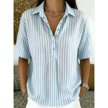 Nyra | Vertical Stripe Relaxed Blouse