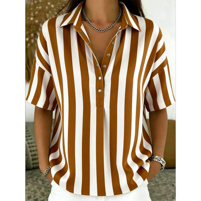 Nyra | Vertical Stripe Relaxed Blouse