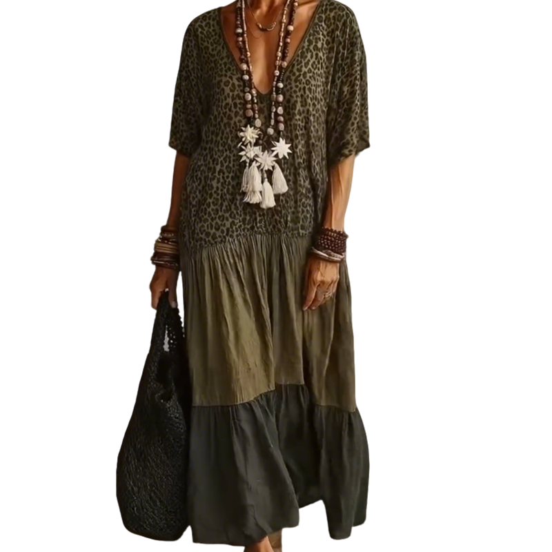 Livette | Bohemian V Neck Maxi Dress