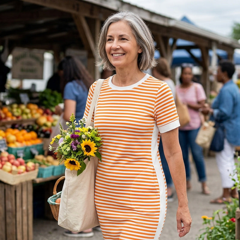 Petunia | Striped Casual Midi Dress