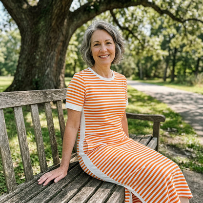 Petunia | Striped Casual Midi Dress