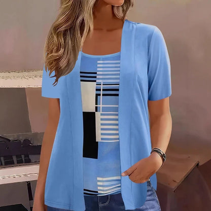 Havina | Contemporary Print Layered Blouse Set
