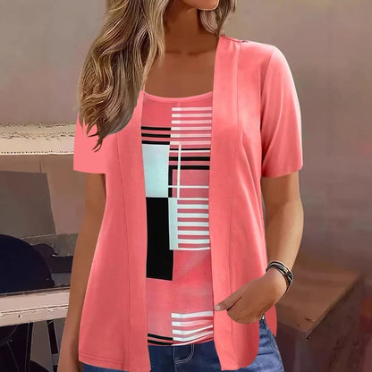 Havina | Contemporary Print Layered Blouse Set