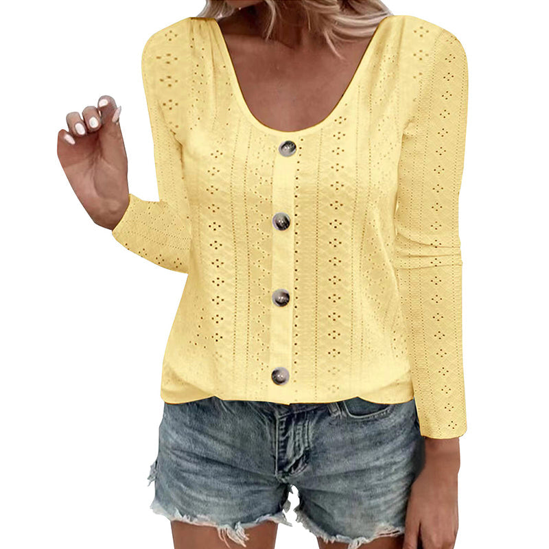 Sidonie | Lightweight Eyelet Knit Blouse