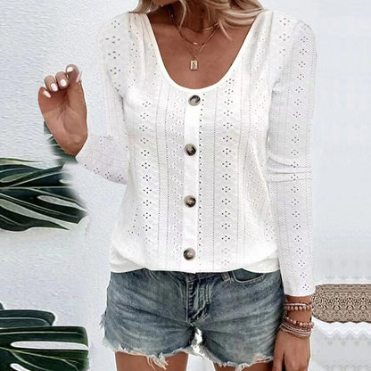 Sidonie | Lightweight Eyelet Knit Blouse