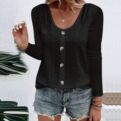 Sidonie | Lightweight Eyelet Knit Blouse