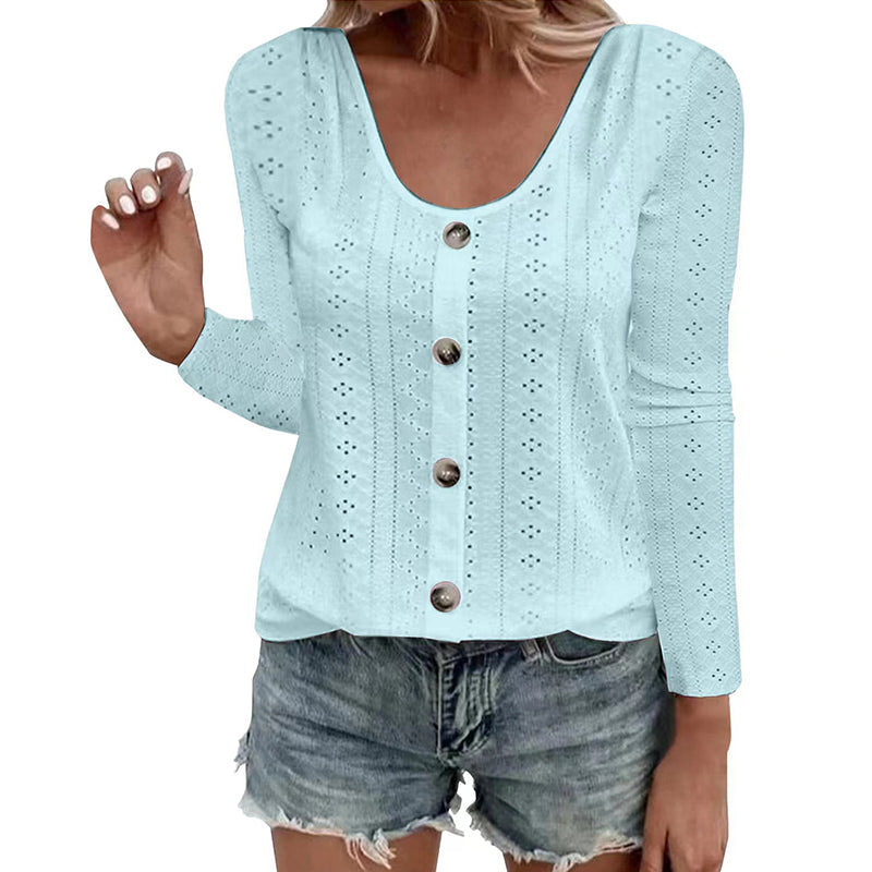 Sidonie | Lightweight Eyelet Knit Blouse