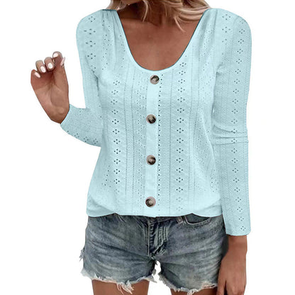 Sidonie | Lightweight Eyelet Knit Blouse