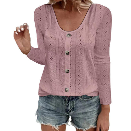 Sidonie | Lightweight Eyelet Knit Blouse
