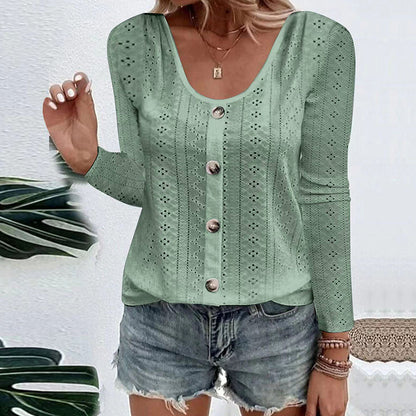 Sidonie | Lightweight Eyelet Knit Blouse