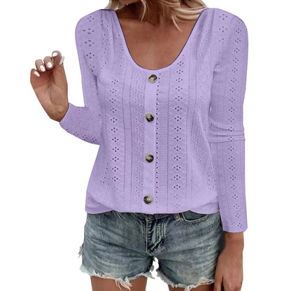 Sidonie | Lightweight Eyelet Knit Blouse