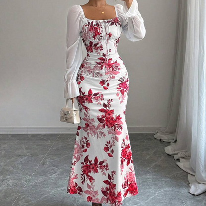 Lucasta | Elegant Floral Bodycon Maxi Dress