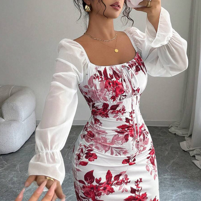 Lucasta | Elegant Floral Bodycon Maxi Dress