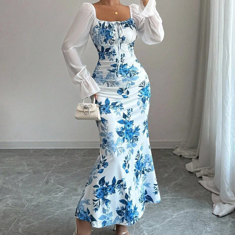 Lucasta | Elegant Floral Bodycon Maxi Dress