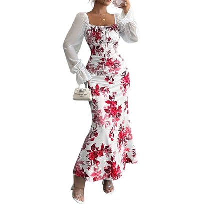 Lucasta | Elegant Floral Bodycon Maxi Dress