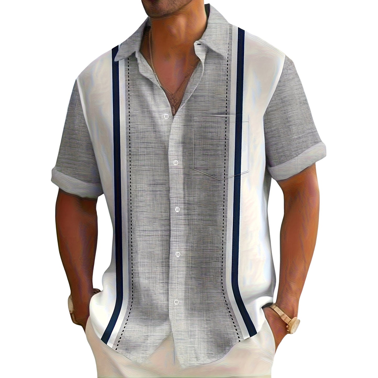 Anselm | Coastal Stripe Button Shirt
