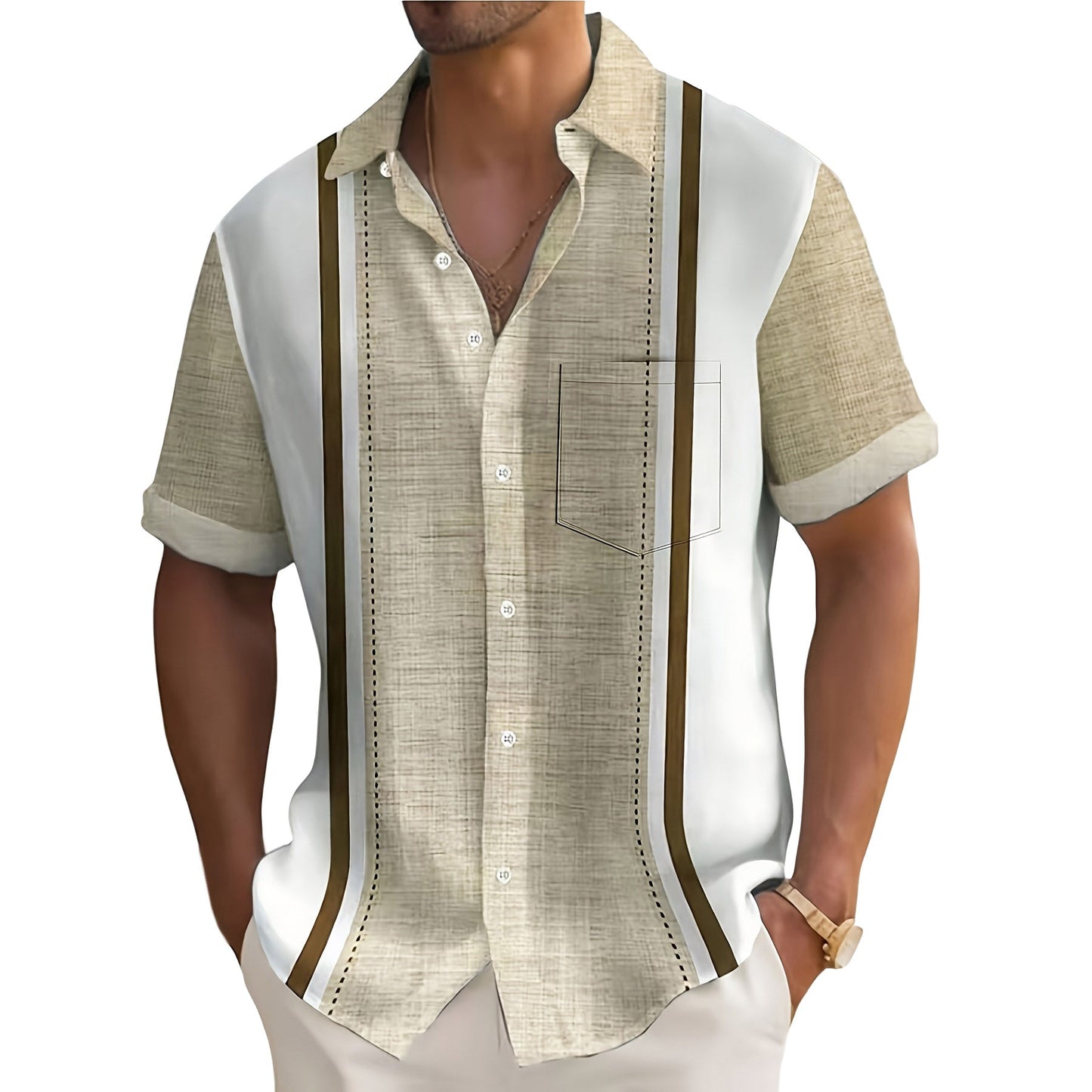 Anselm | Coastal Stripe Button Shirt