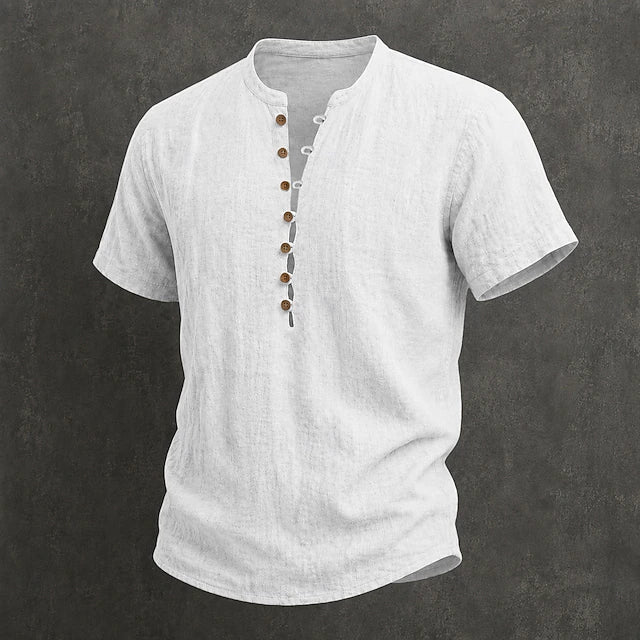 Wade | Breathable Button Placket Linen Shirt