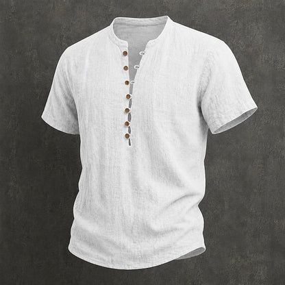 Wade | Breathable Button Placket Linen Shirt