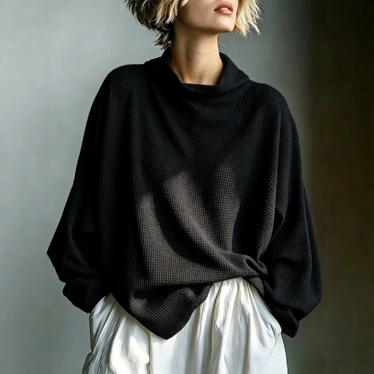 Noreen | Oversized Draped Sweater Top