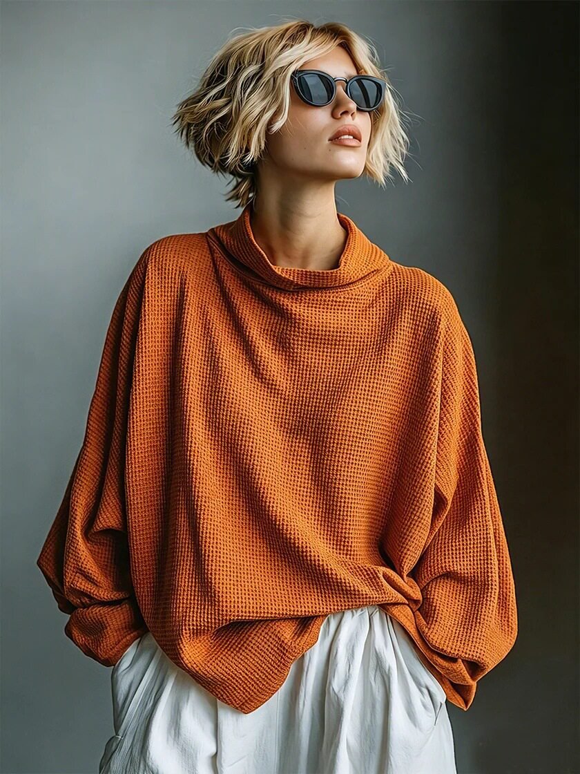 Noreen | Oversized Draped Sweater Top