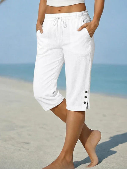 Audrina | Casual Drawstring Cropped Pants