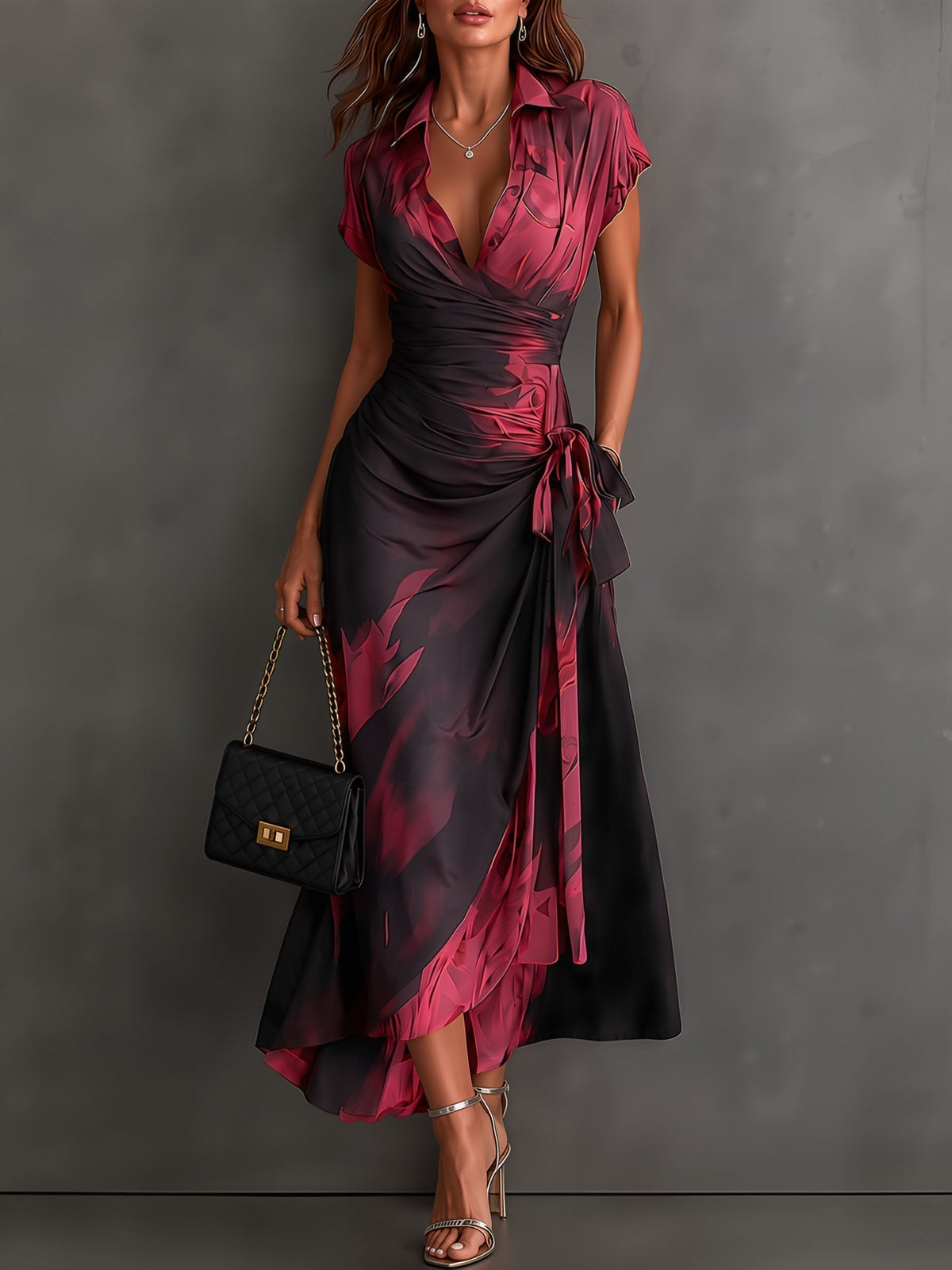 Danessa | Ruched Waist Floral Maxi Dress
