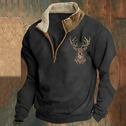 Lorcan | Vintage Deer Patch Pullover
