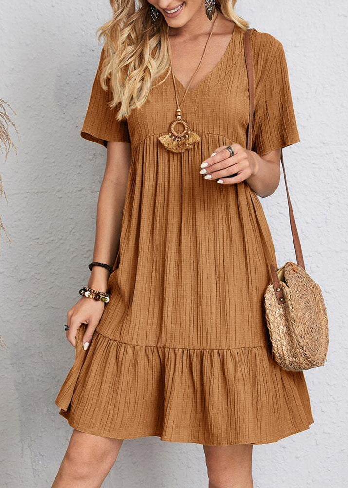 Fiorenza | Textured Babydoll Mini Dress