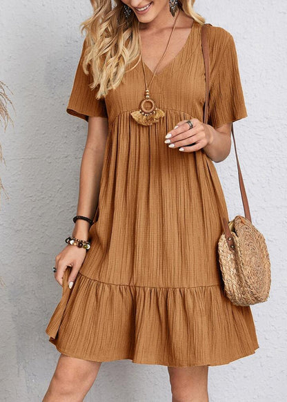 Fiorenza | Textured Babydoll Mini Dress