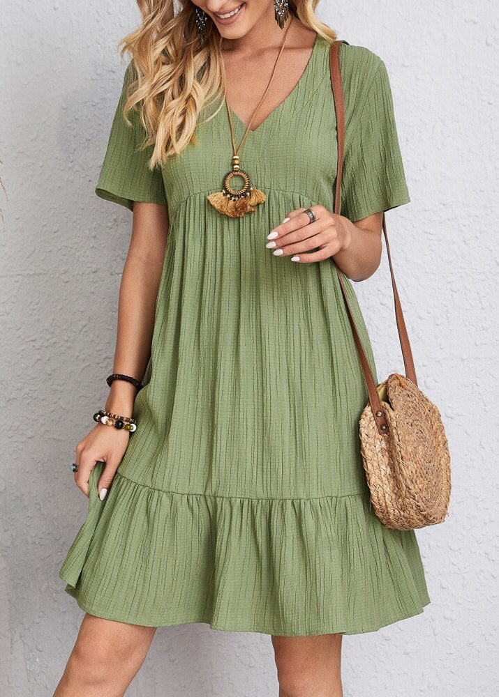 Fiorenza | Textured Babydoll Mini Dress