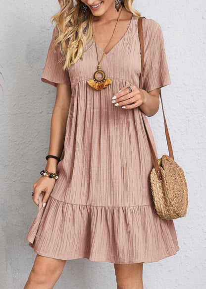 Fiorenza | Textured Babydoll Mini Dress