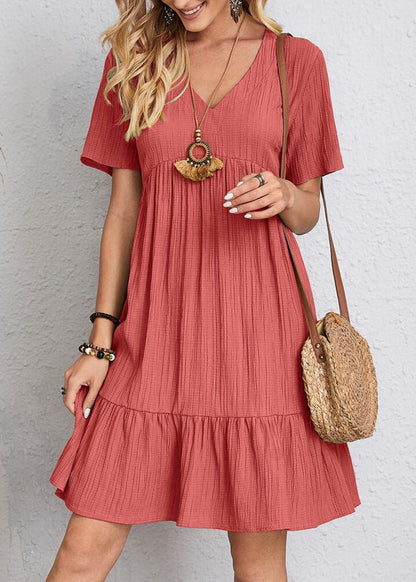 Fiorenza | Textured Babydoll Mini Dress