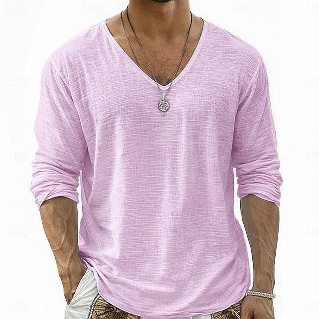 Alton | Lightweight Slub V Neck Shirt