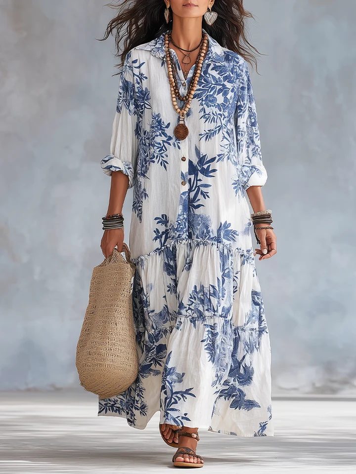 Adessia | Botanical Print Maxi Dress