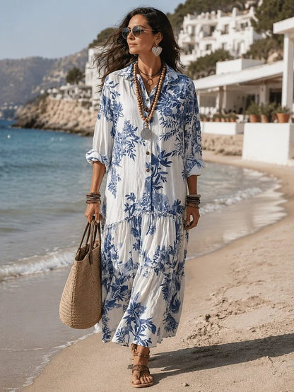 Adessia | Botanical Print Maxi Dress