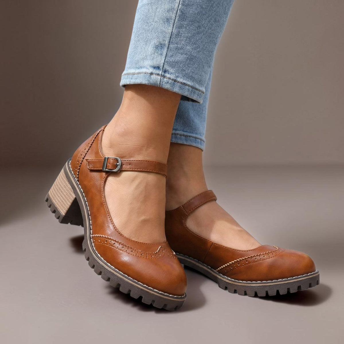 Olympia | Classic Mary Jane Block Heel Shoes