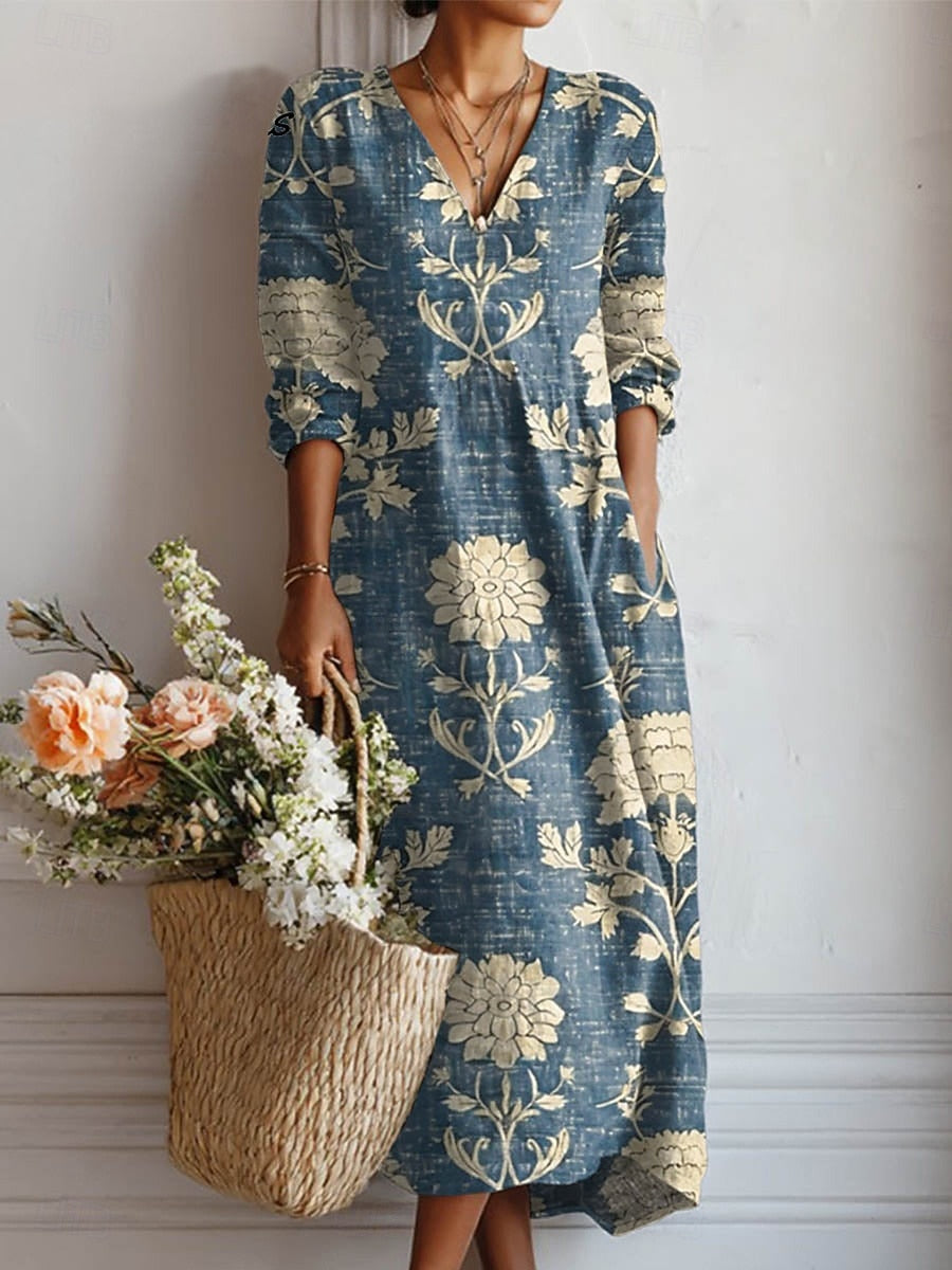 Solmelle | Vintage Floral Maxi Dress