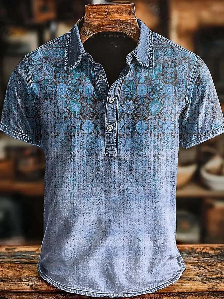 Drystan | Rustic Print Casual Polo
