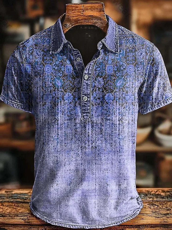 Drystan | Rustic Print Casual Polo