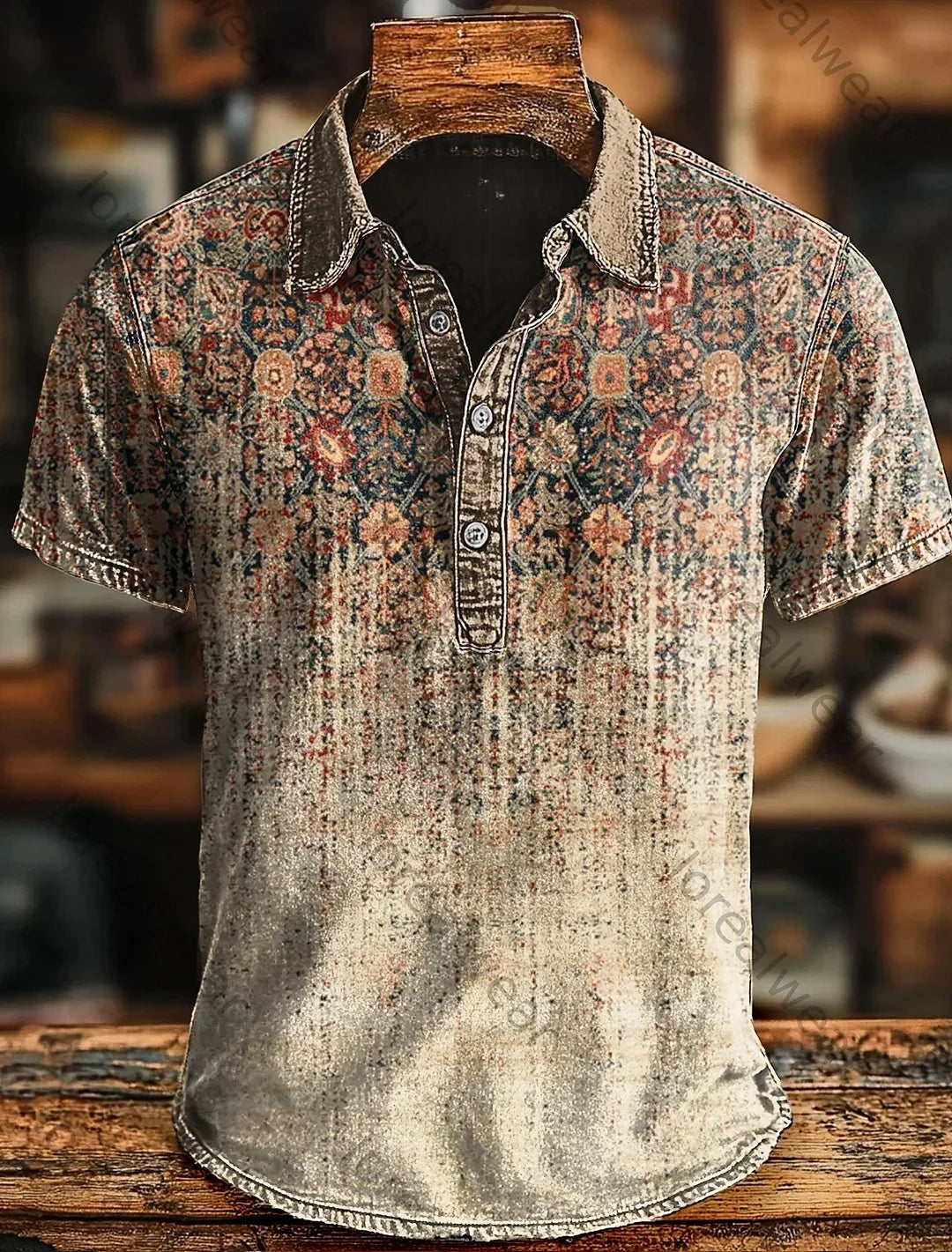 Drystan | Rustic Print Casual Polo