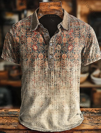Drystan | Rustic Print Casual Polo