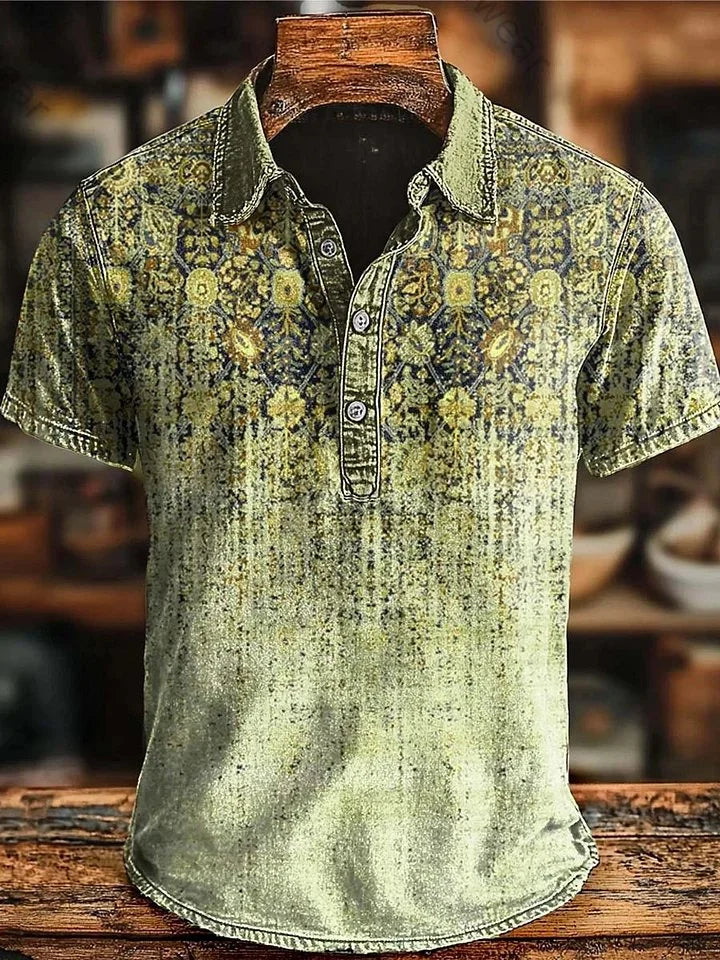 Drystan | Rustic Print Casual Polo