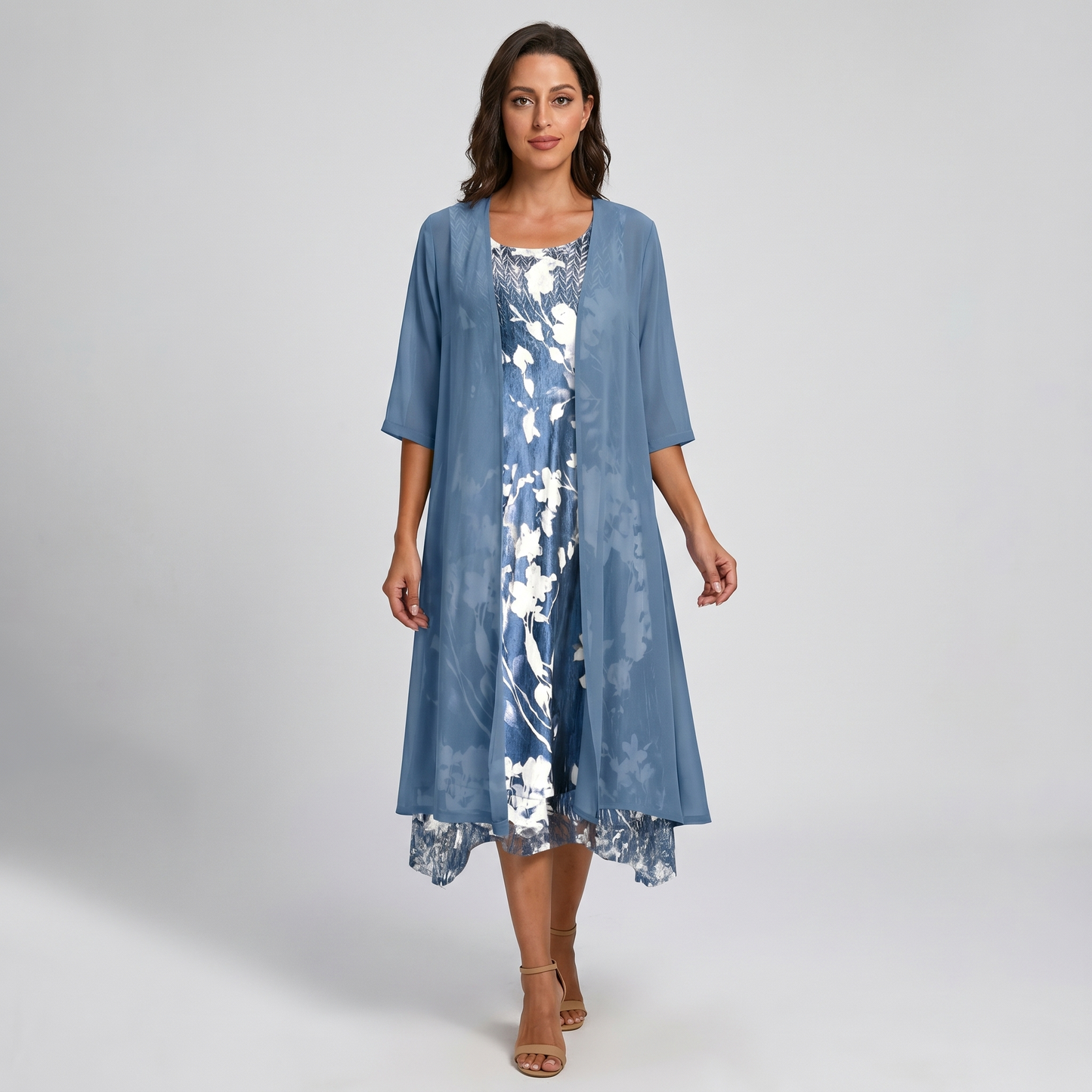 Wynteria | Elegant Sheer Overlay Midi Set