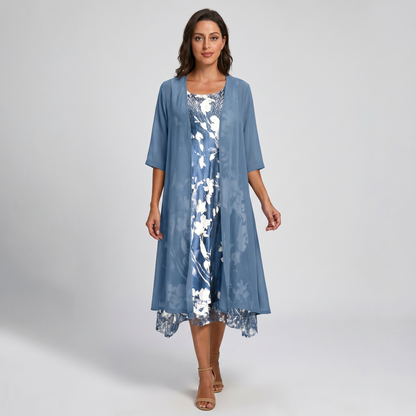 Wynteria | Elegant Sheer Overlay Midi Set