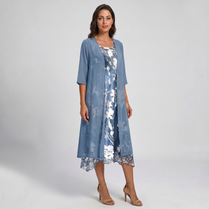 Wynteria | Elegant Sheer Overlay Midi Set