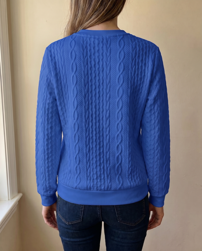 Phaeline | Cable Knit Half Zip Sweatshirt